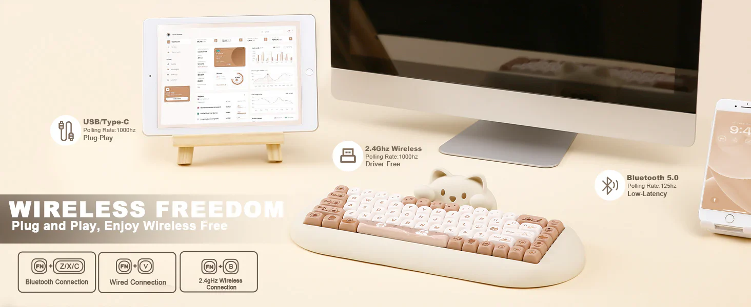 YUNZII C68 Hi-Fi Wireless Mechanical Keyboard - Image 5